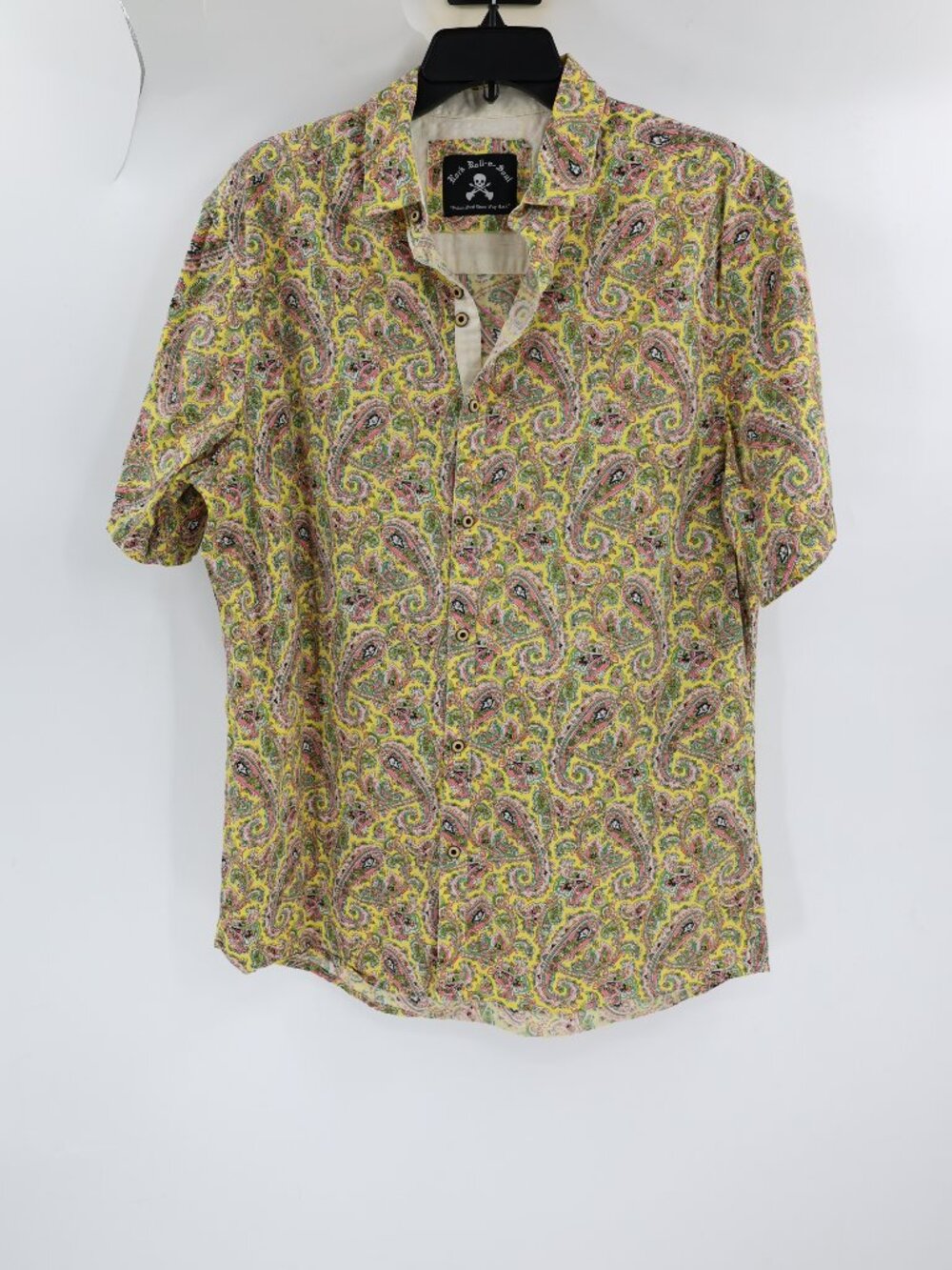 Rock Roll N Soul Shirt Mens XL Paisley Button Up Short Sleeve Western Cotton